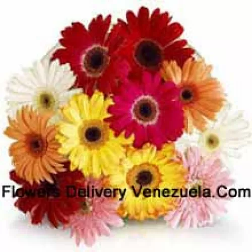 Buchet de 12 gerberas colorate asortate